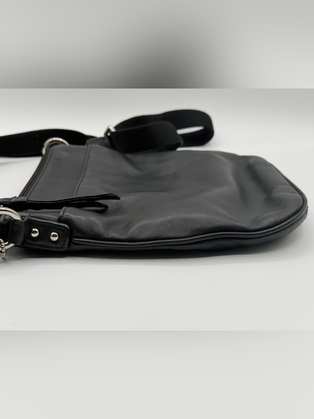 Coach Black Leather Adjustable Zip Closure Crossbody Bag #L0826-42585 - Picture 8 of 15